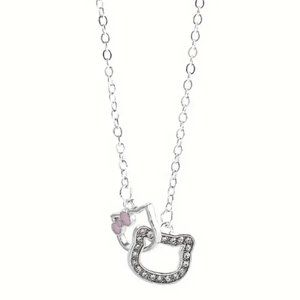 Bowknot Cat Rhinestone Pendant Necklace